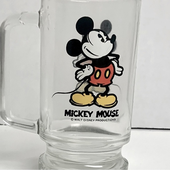 C🌺 VINTAGE DISNEY 80’s MICKEY MOUSE DRINKING CLEAR GLASS BEER PINT CUP MUG EUC - Picture 8 of 12